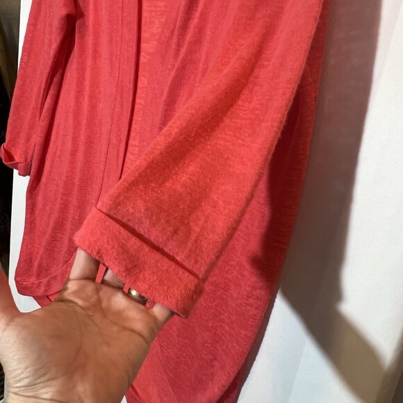 Sunday In Brooklyn Anthropologie Women Open Front Cardigan Medium Red Christmas - Picture 5 of 9